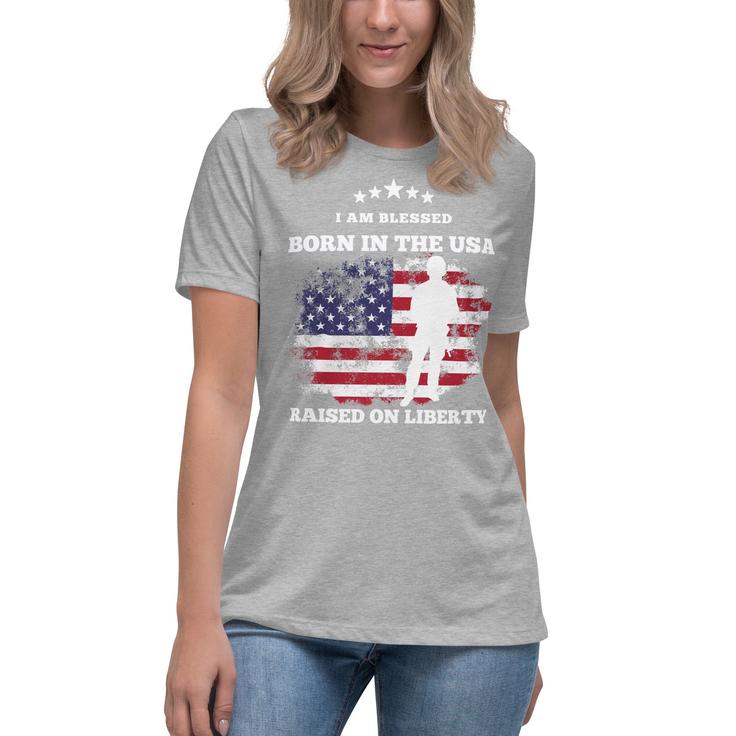 Born In The USA, Raised On Liberty Women's Relaxed T-Shirt
