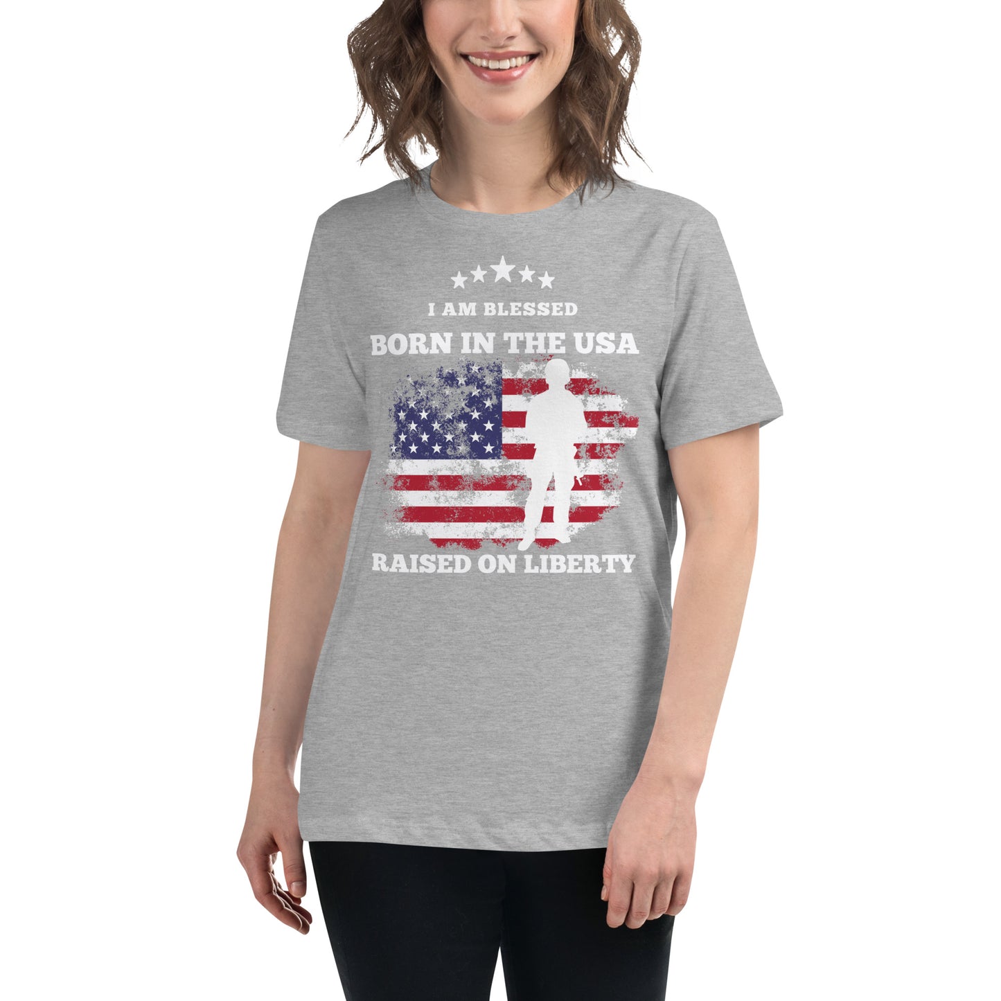Born In The USA, Raised On Liberty Women's Relaxed T-Shirt