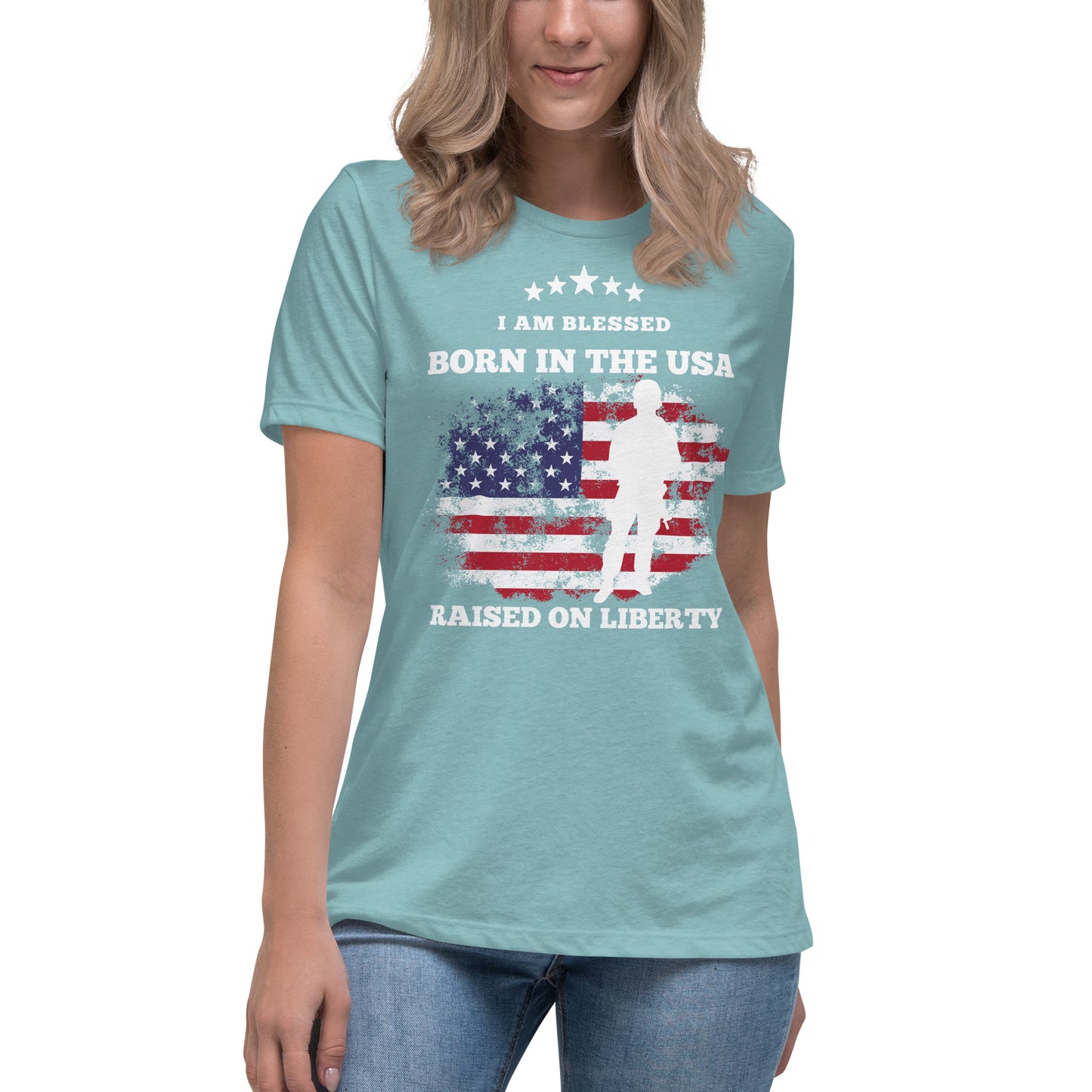 Born In The USA, Raised On Liberty Women's Relaxed T-Shirt
