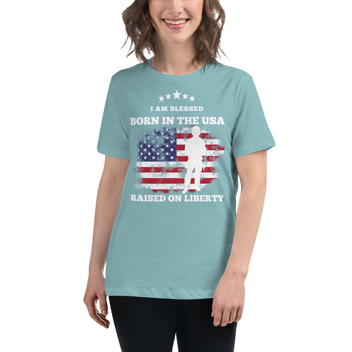 Born In The USA, Raised On Liberty Women's Relaxed T-Shirt
