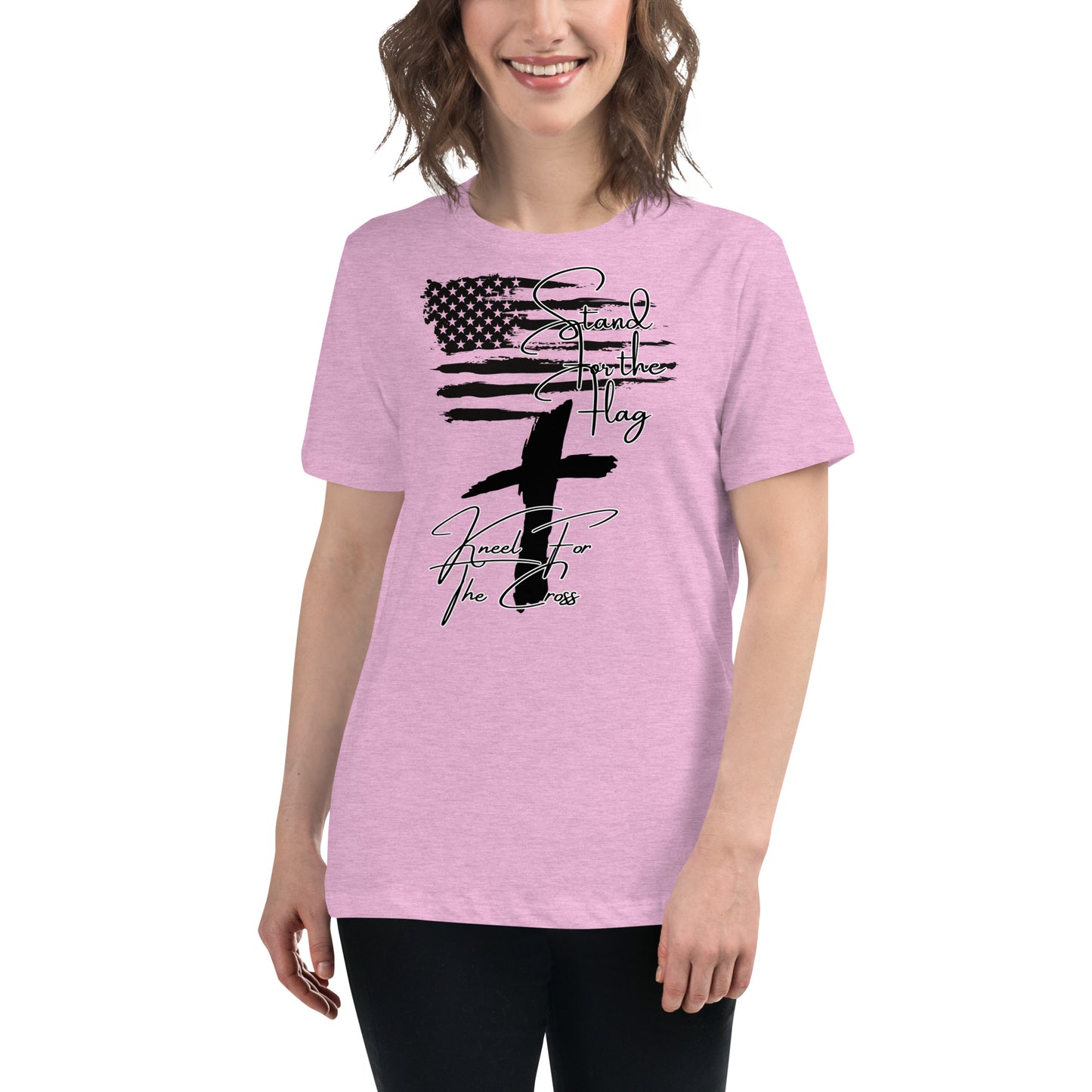 Stand for the flag, Kneel for the cross, Women's Relaxed T-Shirt