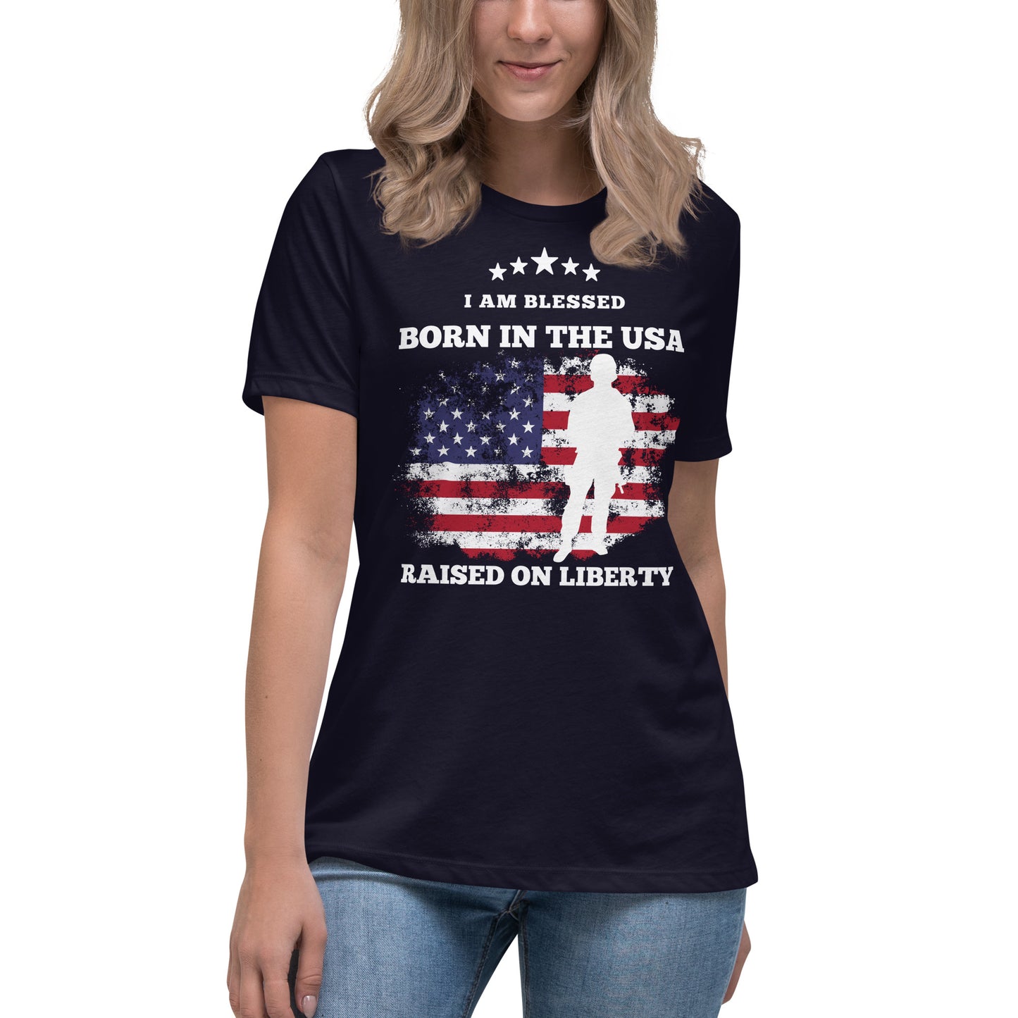 Born In The USA, Raised On Liberty Women's Relaxed T-Shirt