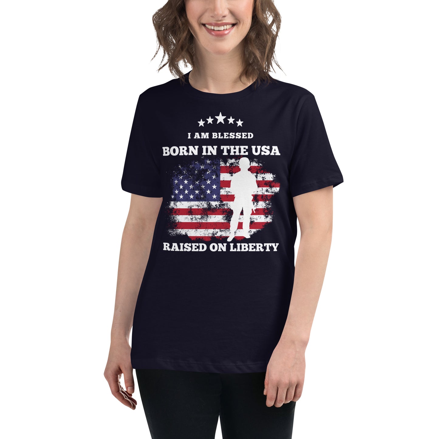 Born In The USA, Raised On Liberty Women's Relaxed T-Shirt