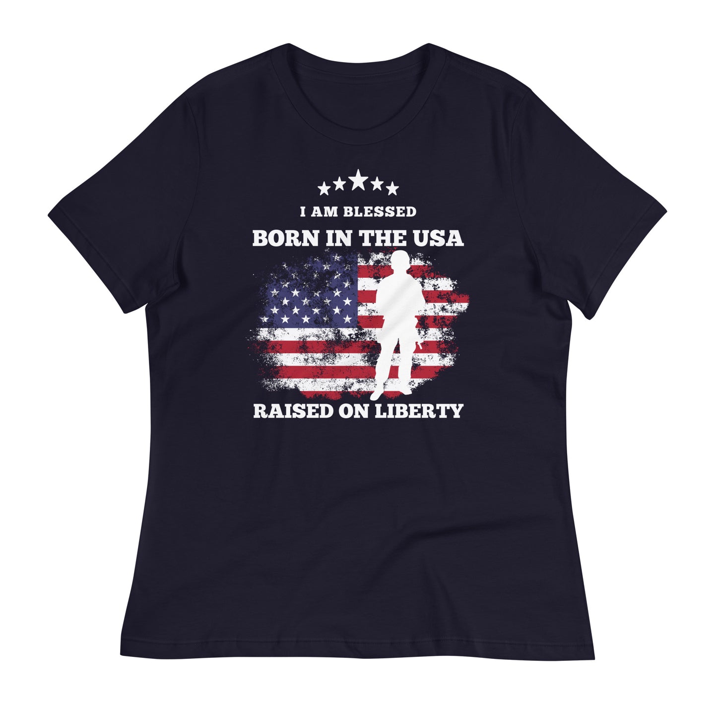 Born In The USA, Raised On Liberty Women's Relaxed T-Shirt