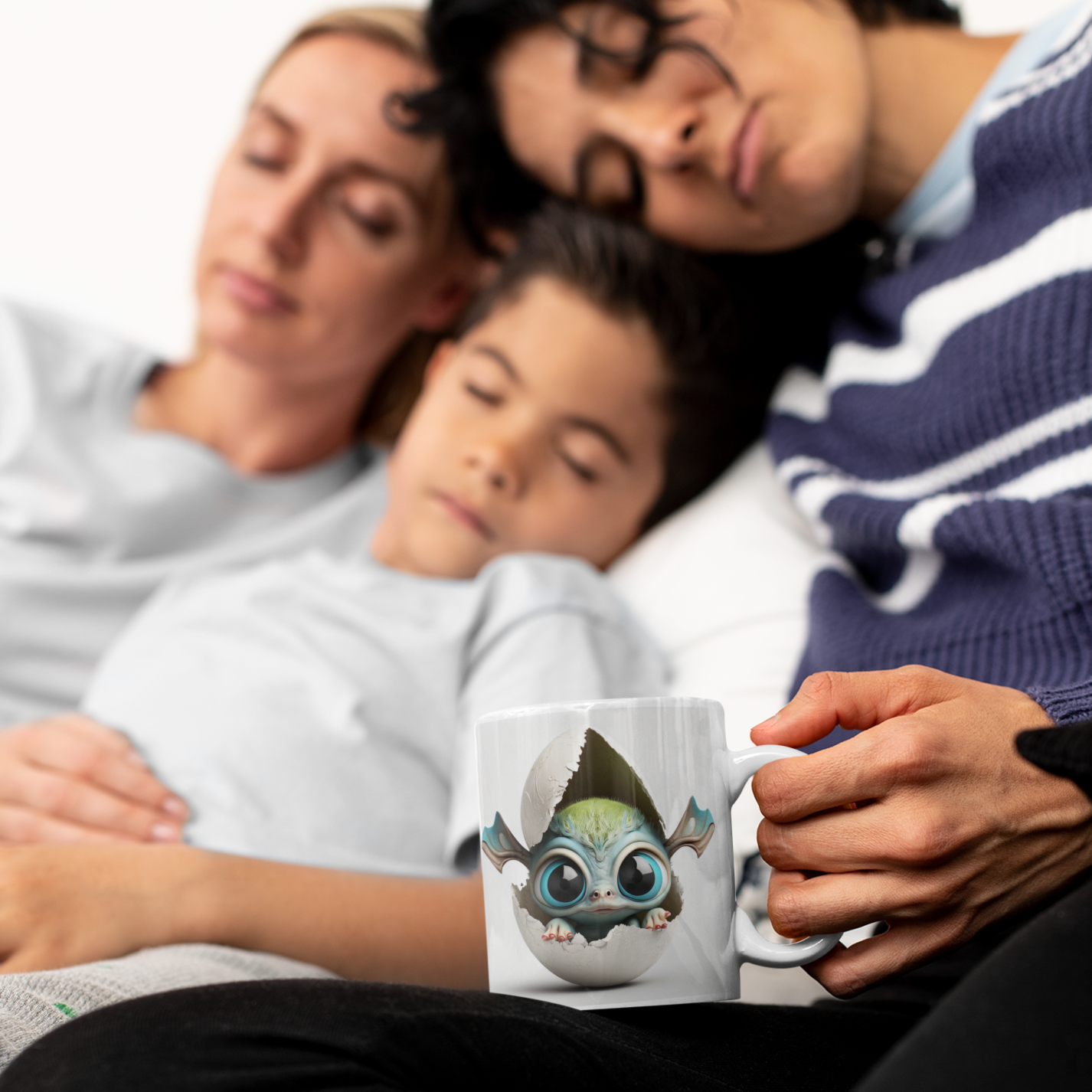 Baby Dragon Green - Dragon Tooth : White 11oz Ceramic Mug