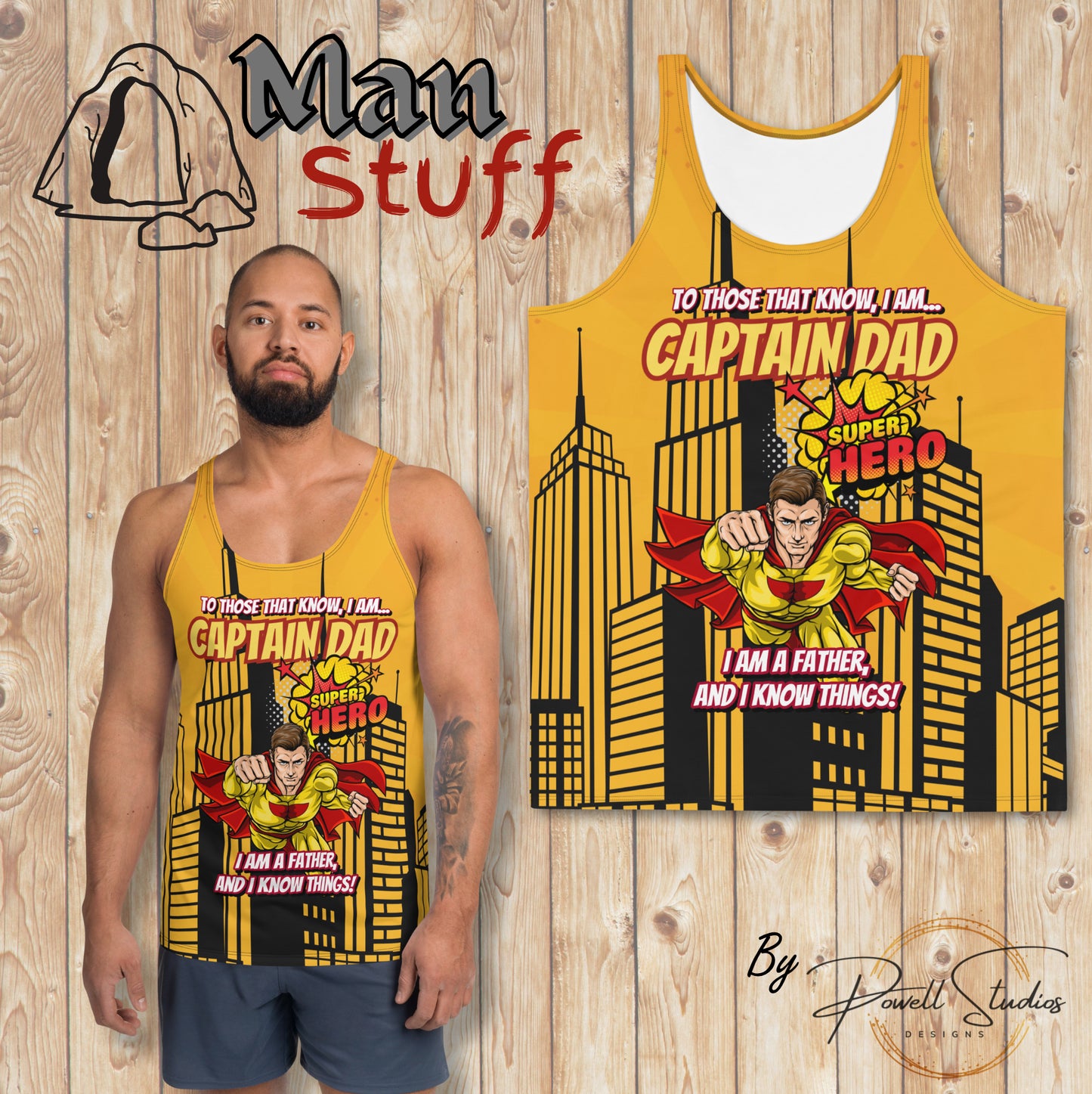 Captain Dad, Super Hero : Unisex Tank Top