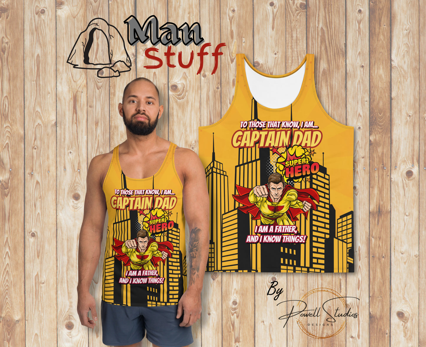 Captain Dad, Super Hero : All-Over Print Men's Athletic T-shirt