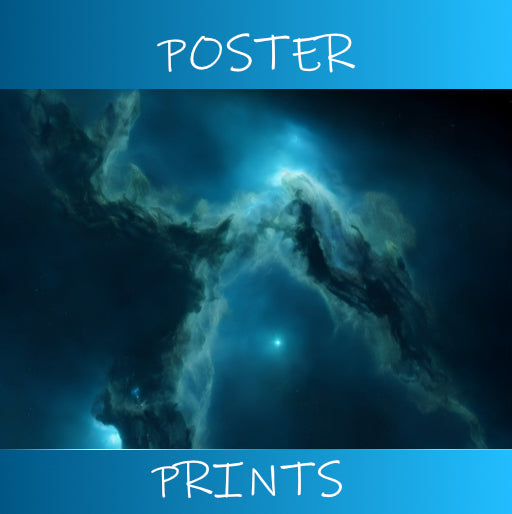 The Deep Blue (part of a collection of Nebula prints) Fantasy Nebula Premium Matte Paper Poster