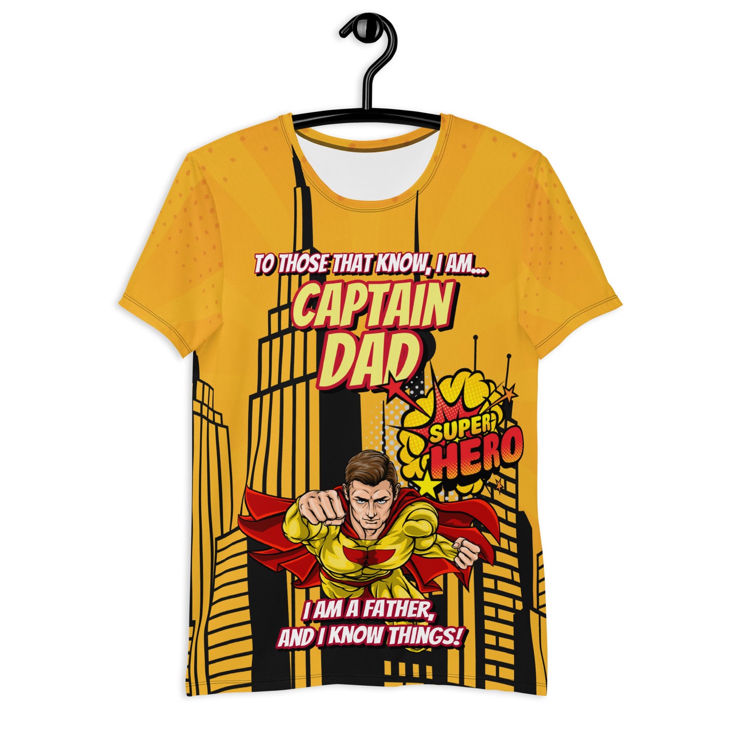 Captain Dad, Super Hero : All-Over Print Men's Athletic T-shirt