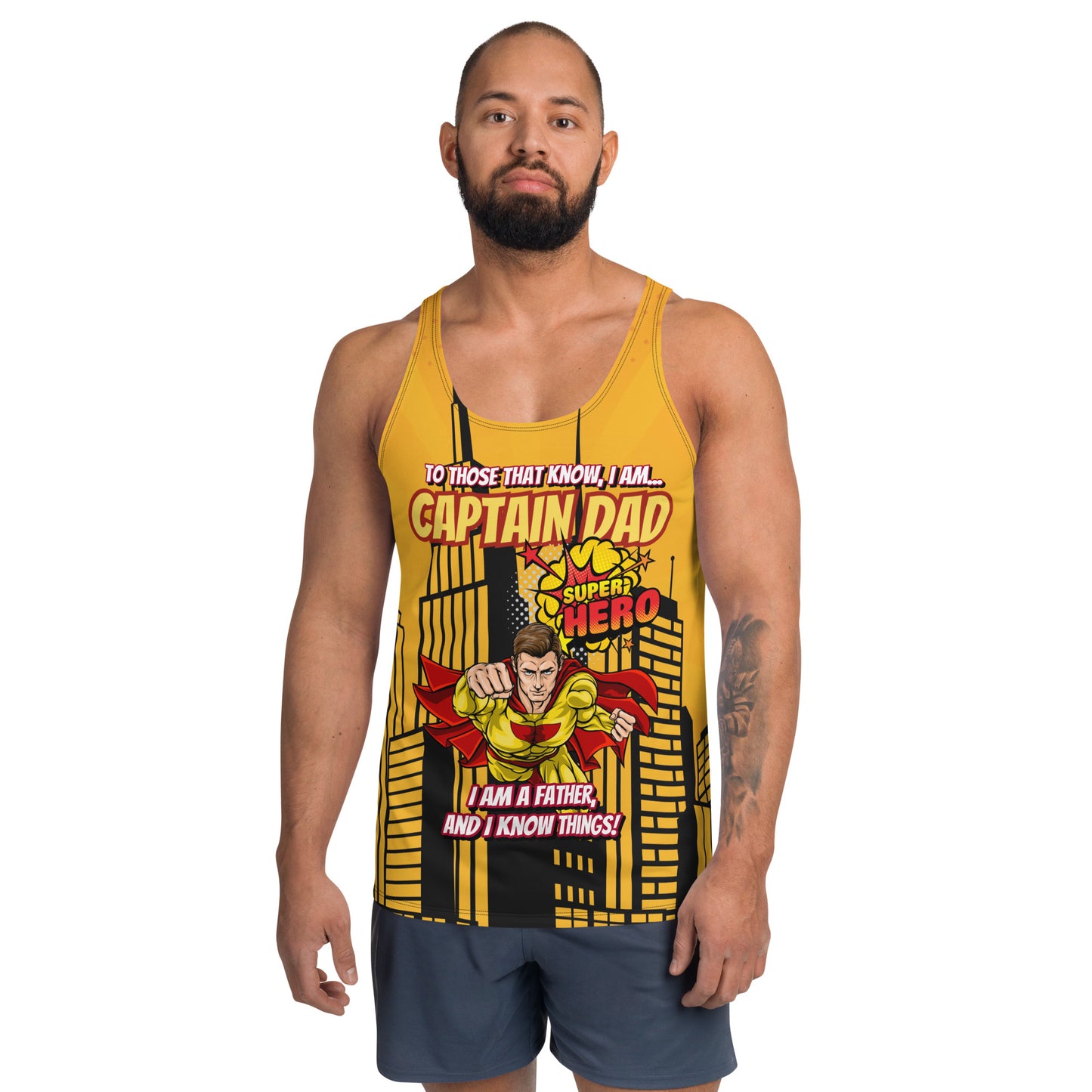 Captain Dad, Super Hero : Unisex Tank Top