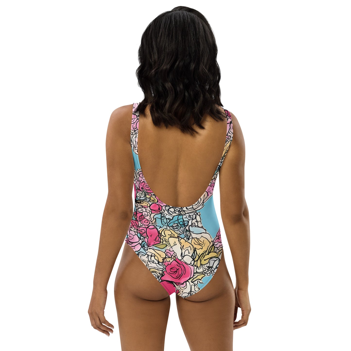 Sketchy Floral : One-Piece Swimsuit