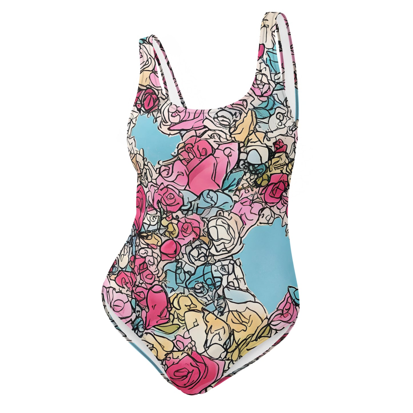 Sketchy Floral : One-Piece Swimsuit