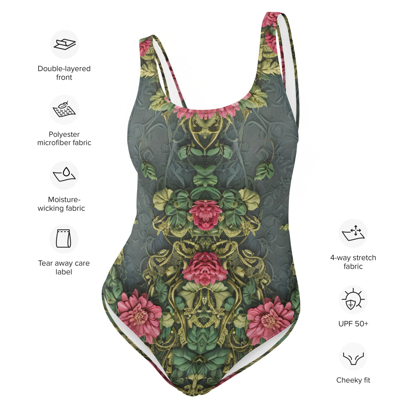 Ancient Roses One-Piece Swimsuit