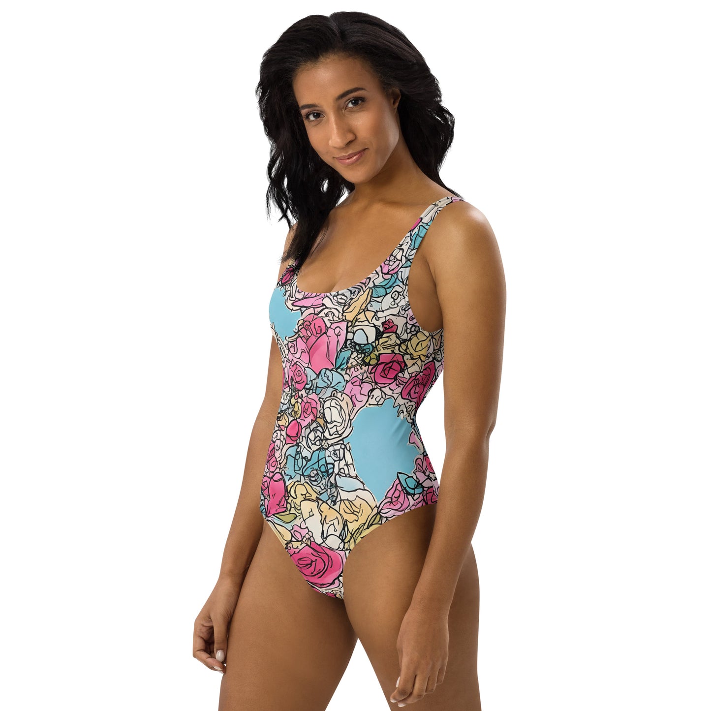 Sketchy Floral : One-Piece Swimsuit