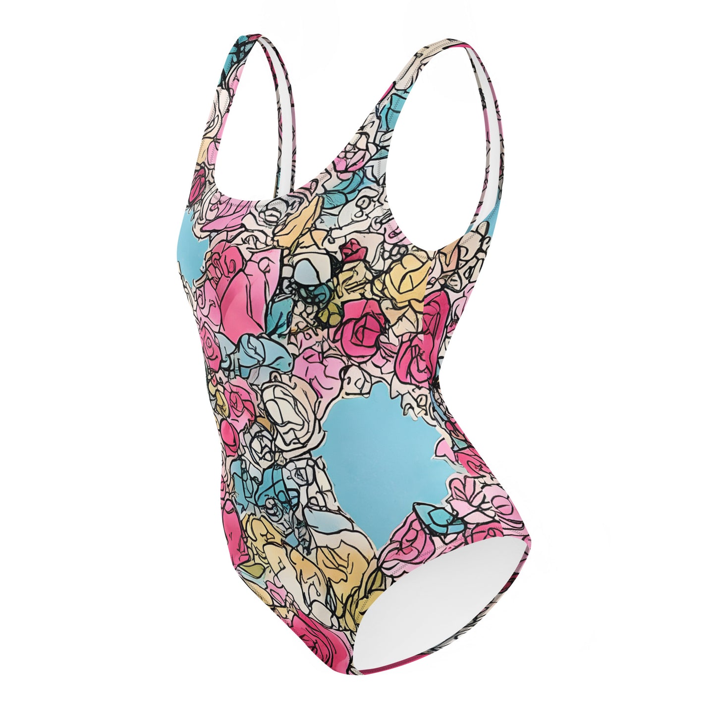 Sketchy Floral : One-Piece Swimsuit