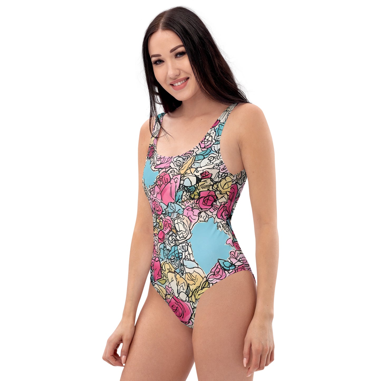 Sketchy Floral : One-Piece Swimsuit