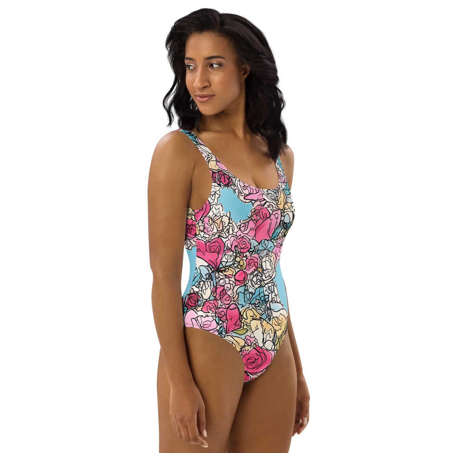 Sketchy Floral : One-Piece Swimsuit