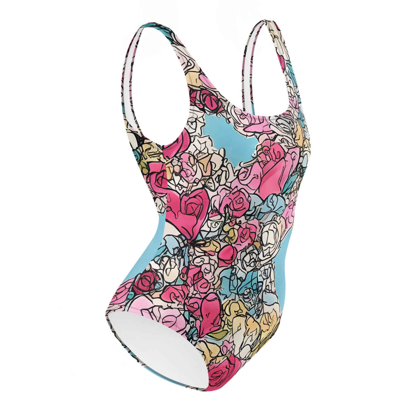 Sketchy Floral : One-Piece Swimsuit
