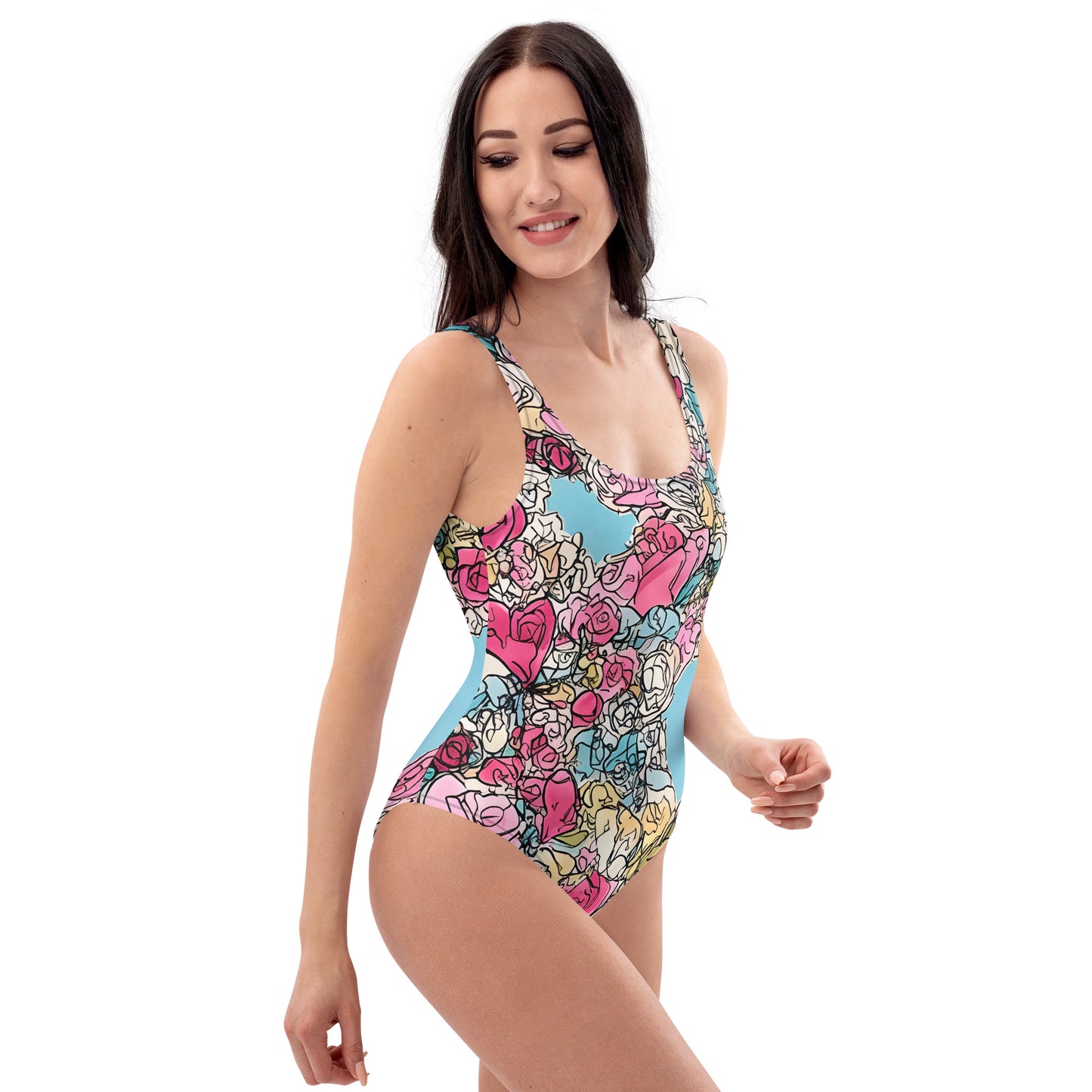 Sketchy Floral : One-Piece Swimsuit