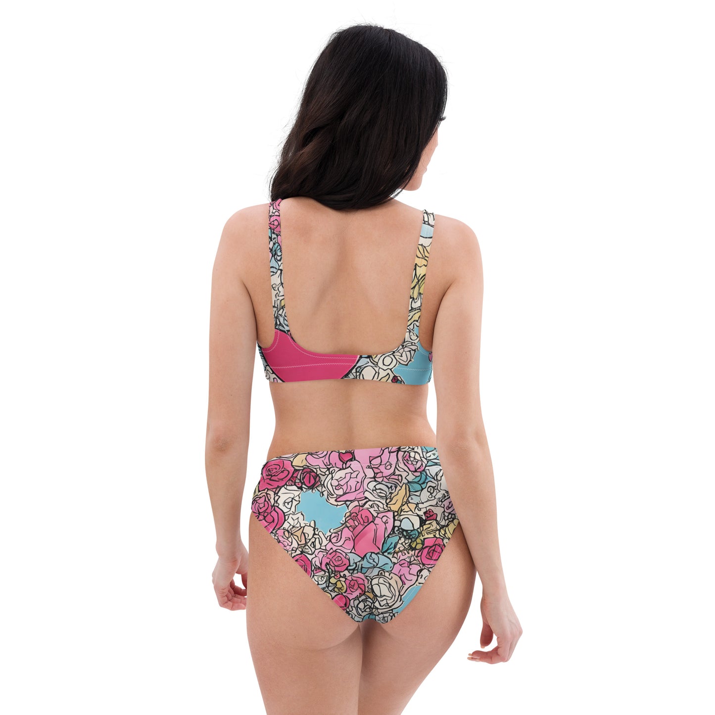 Sketchy Floral : Recycled high-waisted bikini