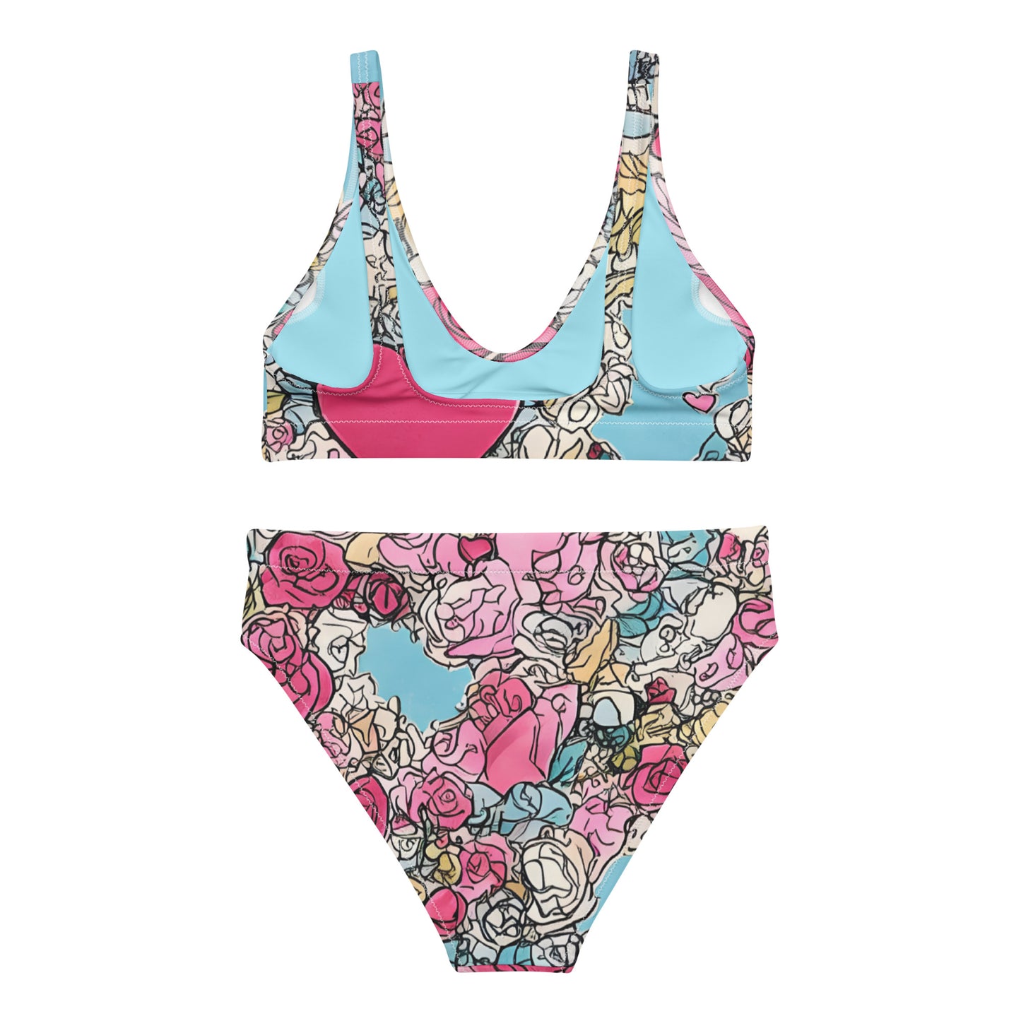 Sketchy Floral : Recycled high-waisted bikini