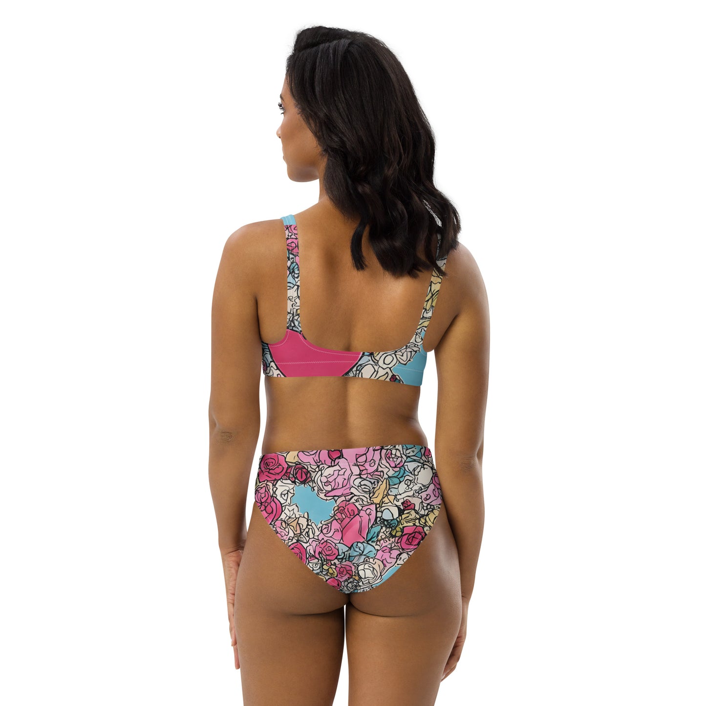 Sketchy Floral : Recycled high-waisted bikini