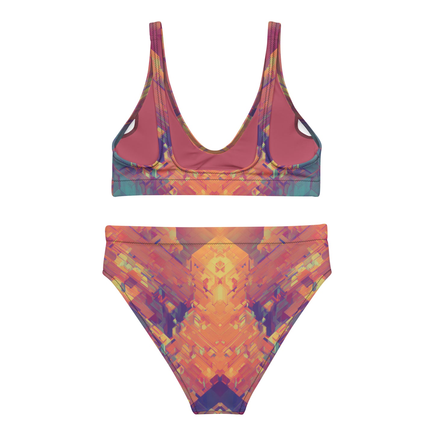 Retro Cubist : Recycled high-waisted bikini