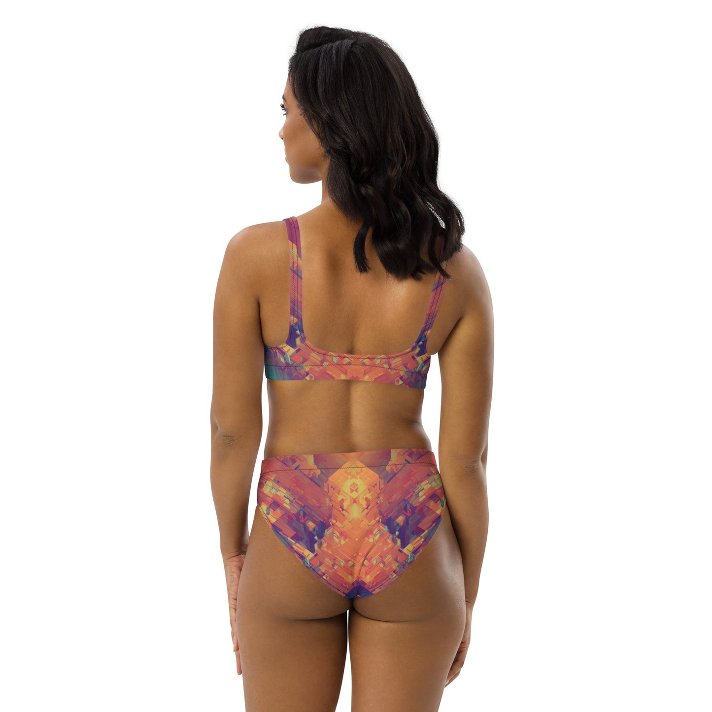 Retro Cubist : Recycled high-waisted bikini