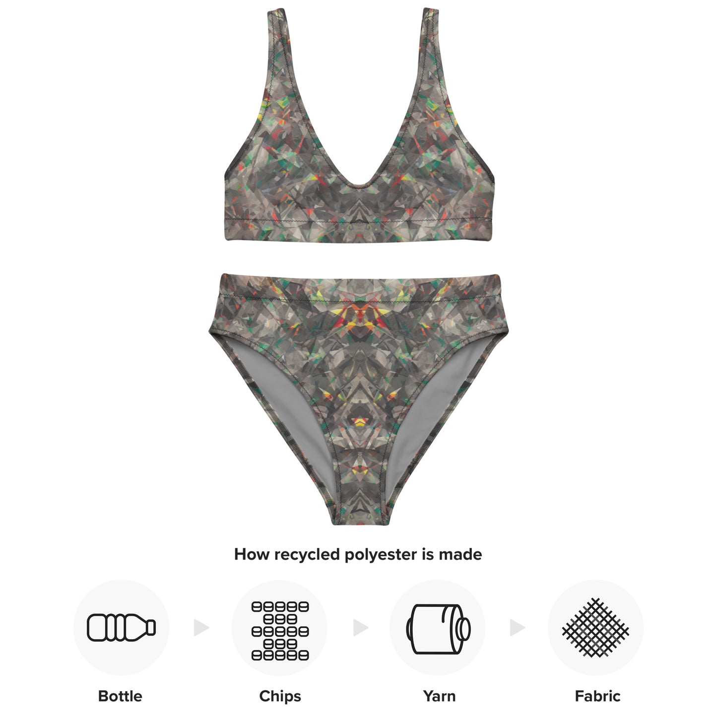Jagged Confusion : Recycled high-waisted bikini