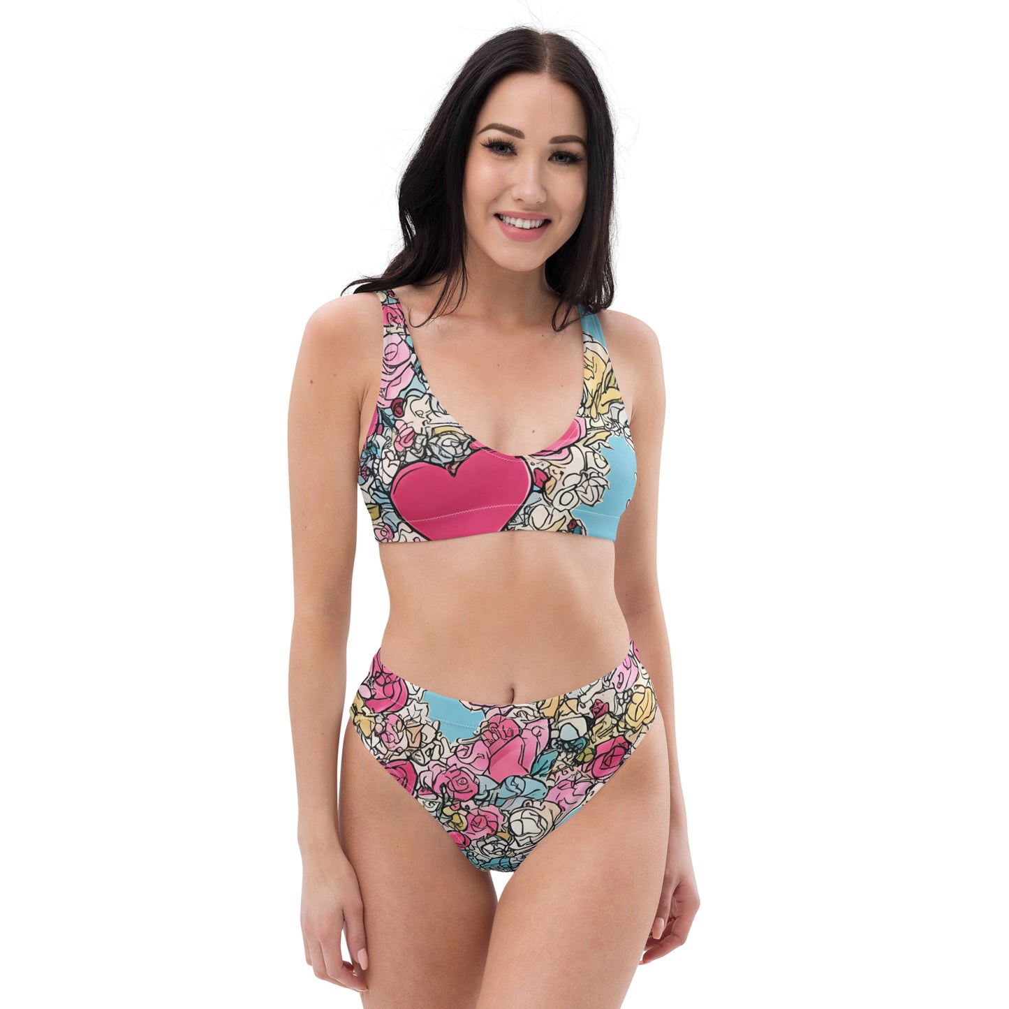 Sketchy Floral : Recycled high-waisted bikini