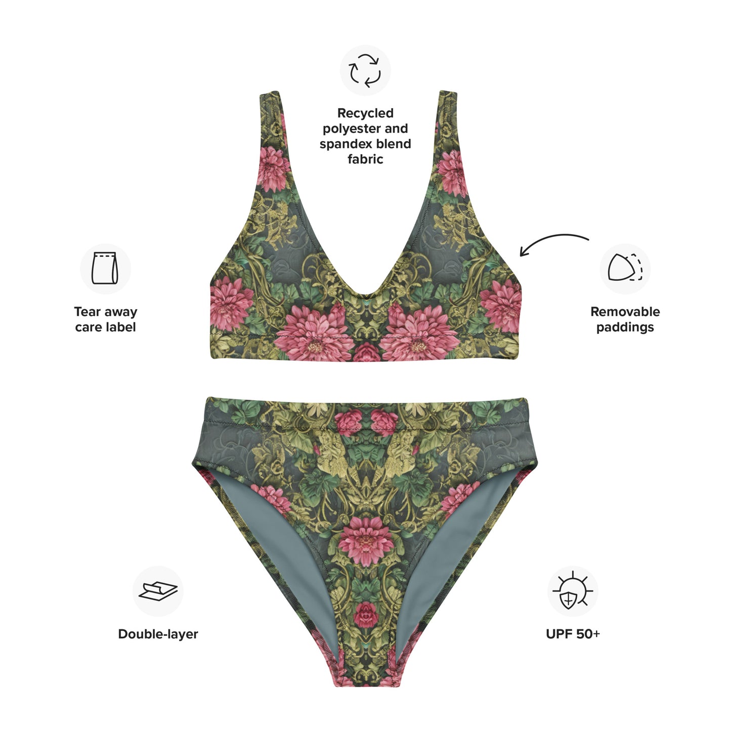 Recycled high-waisted bikini