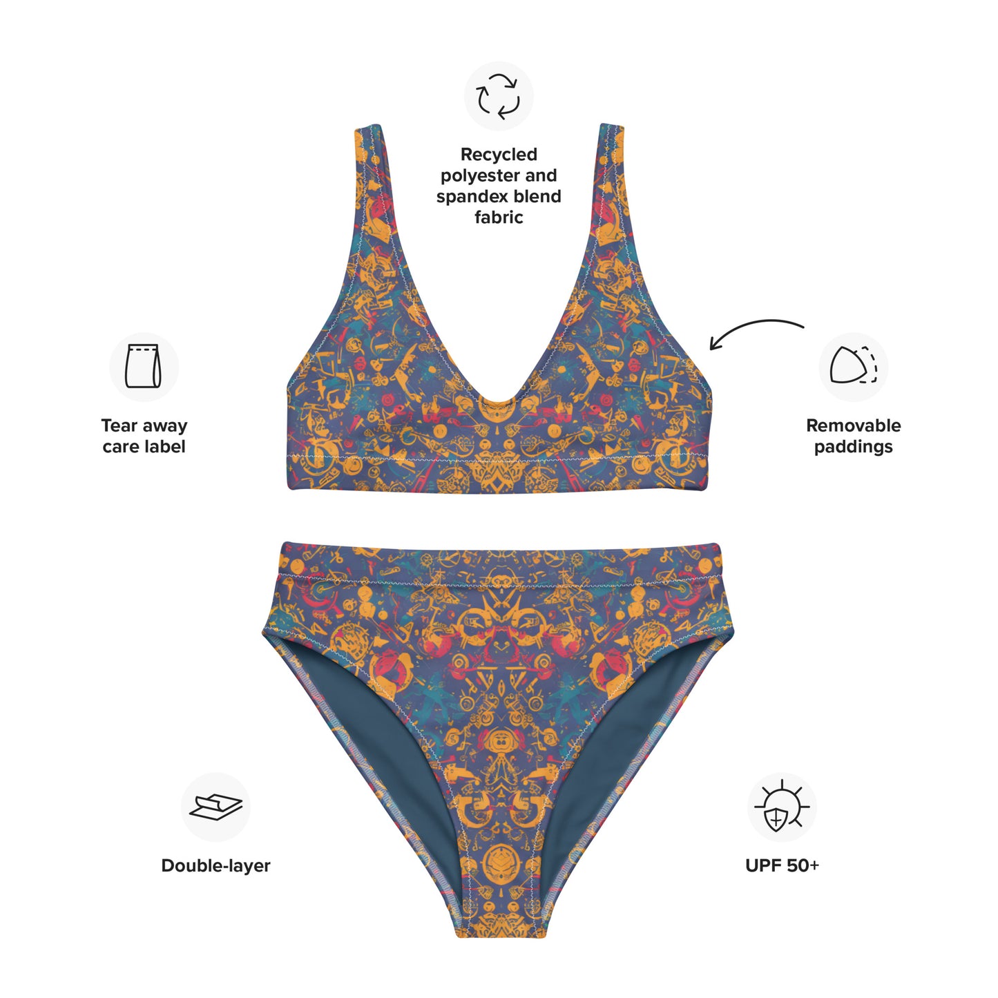 Recycled high-waisted bikini