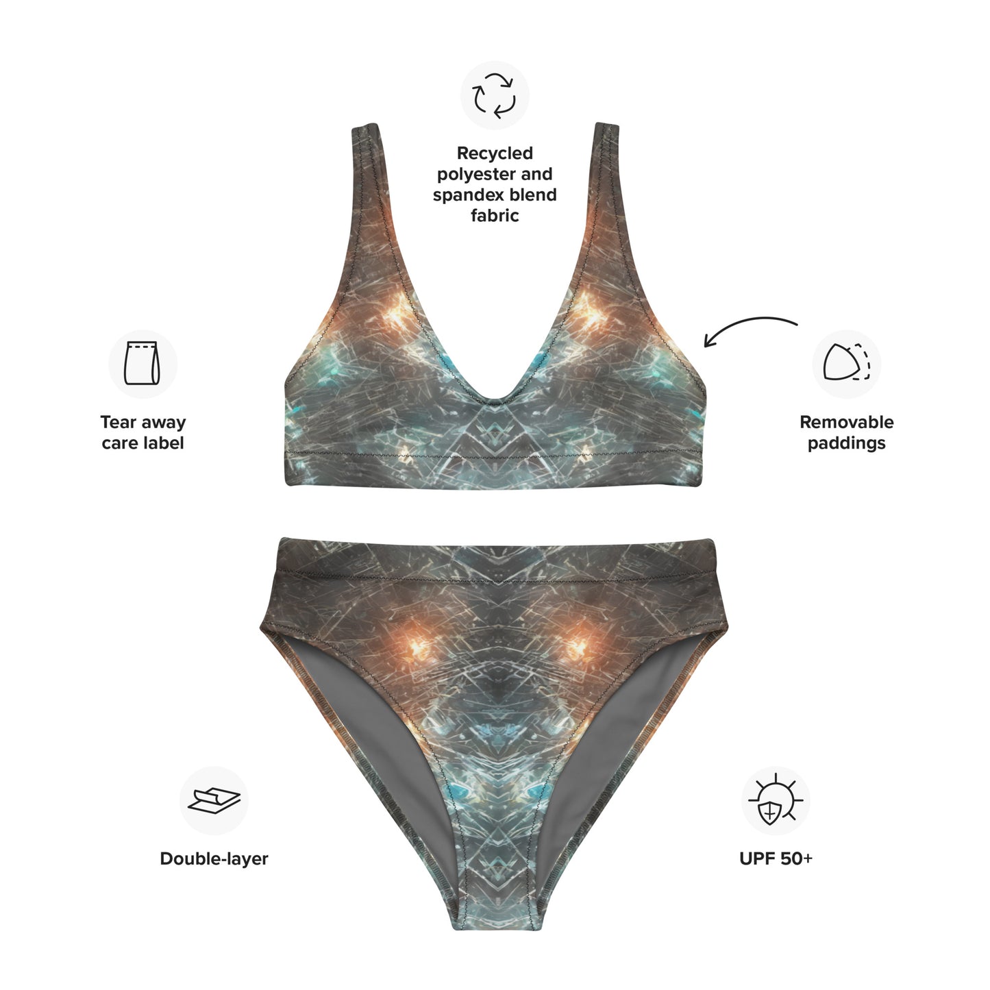 Alien Lights : Recycled high-waisted bikini