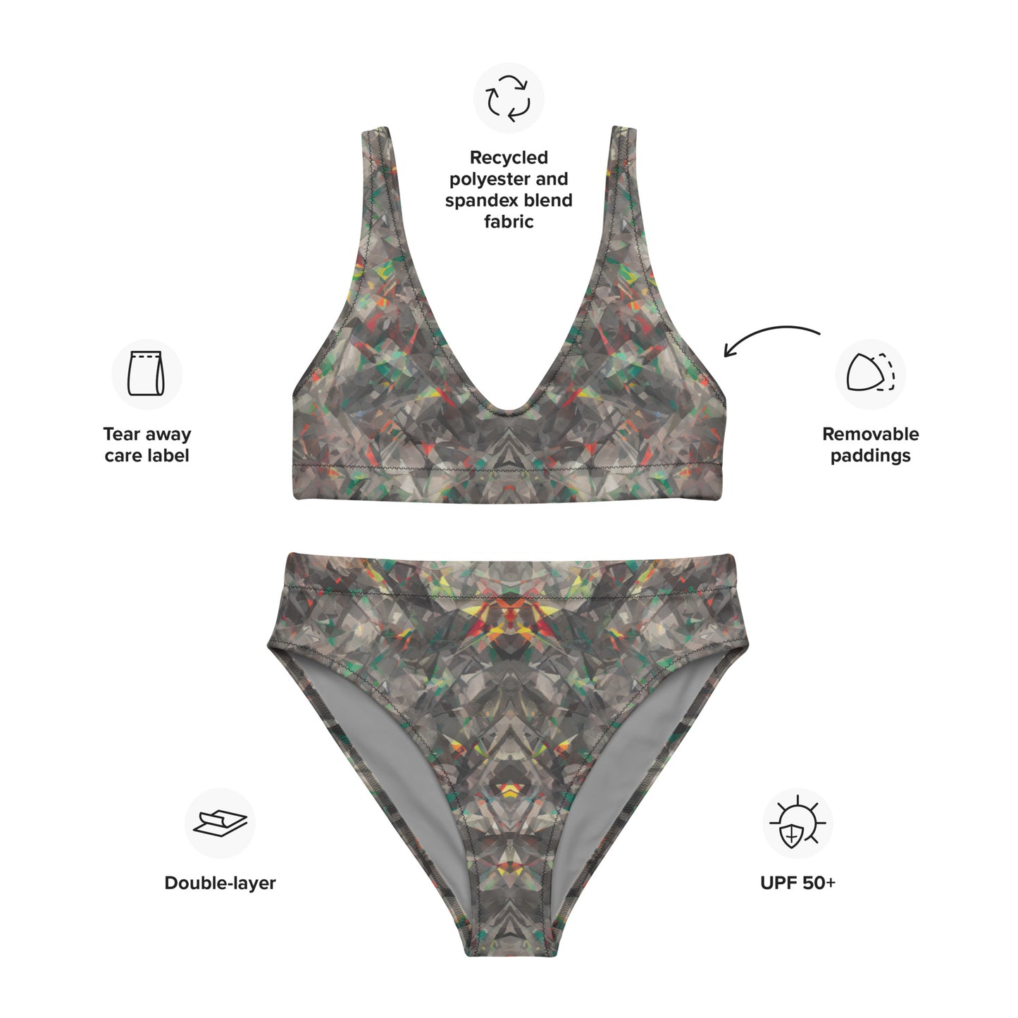 Jagged Confusion : Recycled high-waisted bikini
