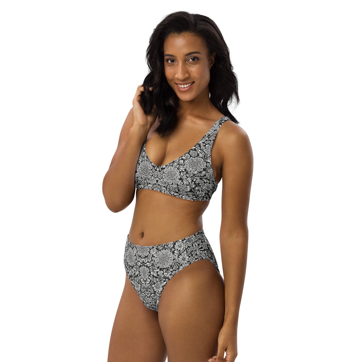 Monochrome Classic : Recycled high-waisted bikini