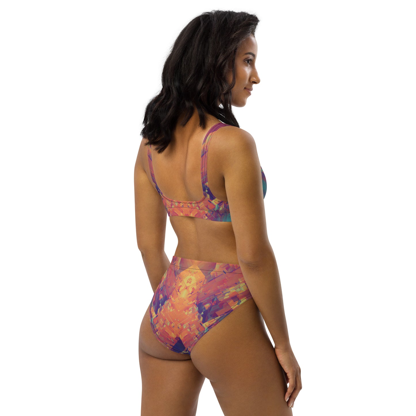 Retro Cubist : Recycled high-waisted bikini
