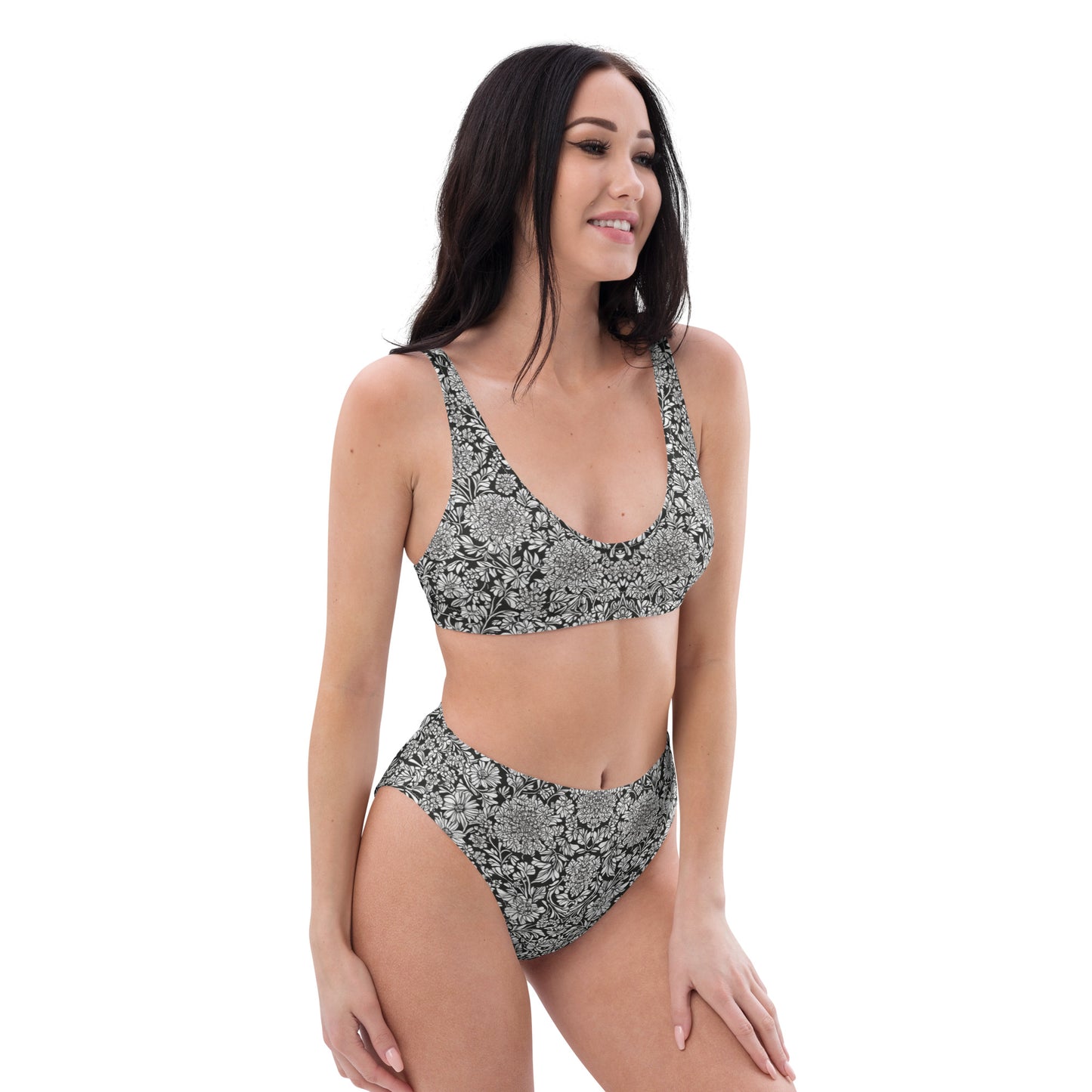 Monochrome Classic : Recycled high-waisted bikini
