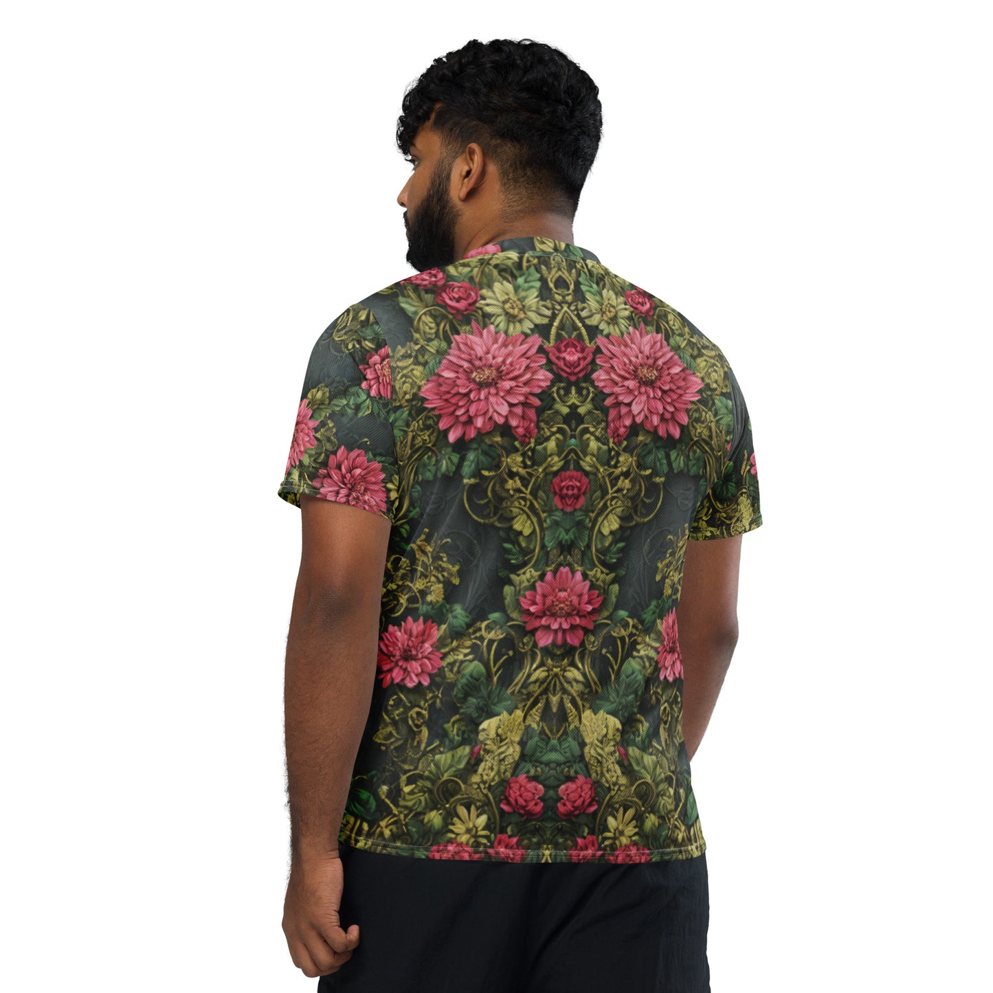 Vintage Floral Recycled unisex sports jersey