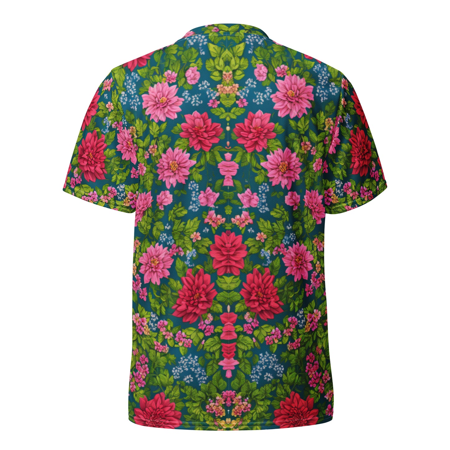 Red Rose Floral Recycled unisex sports jersey