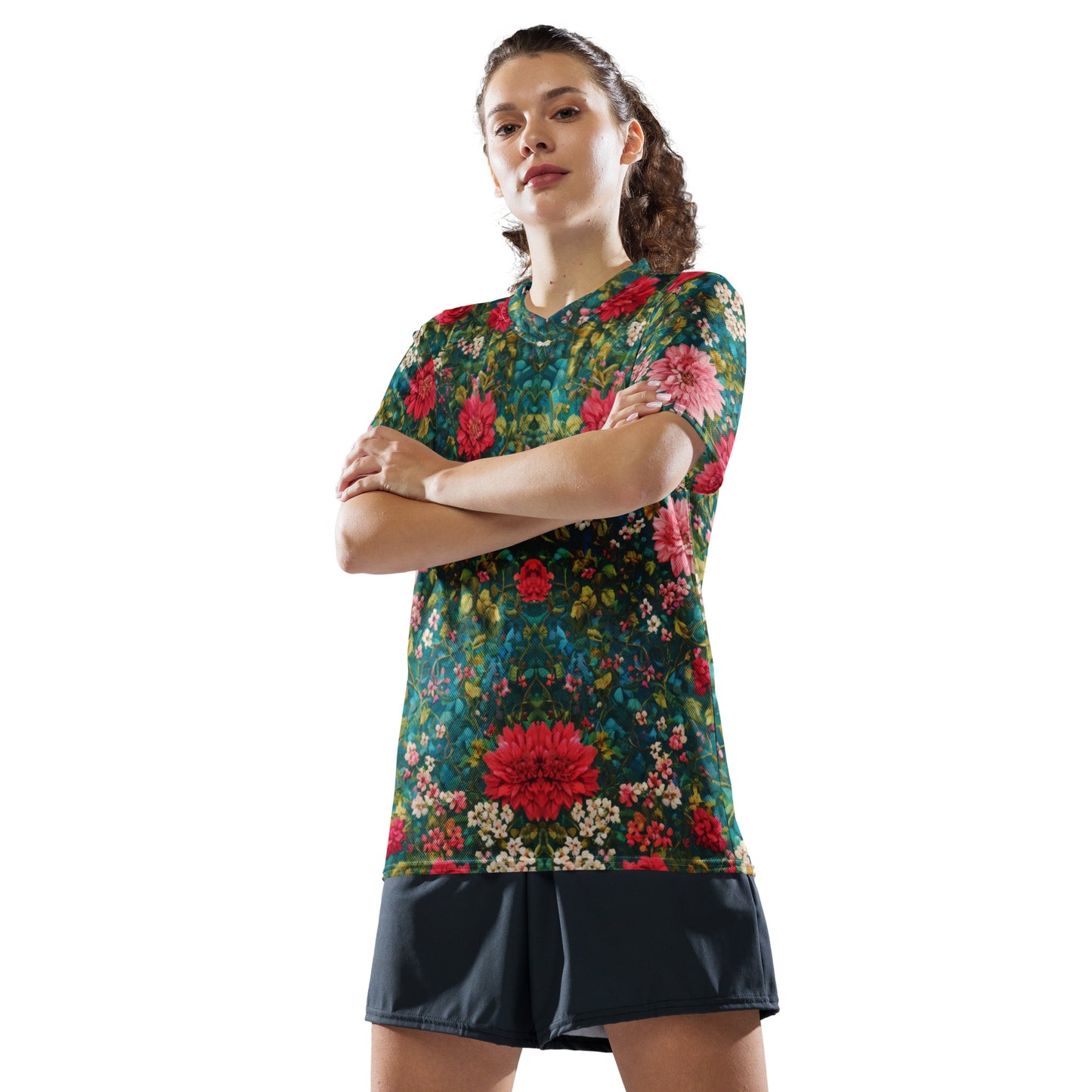 Floral Recycled unisex sports jersey