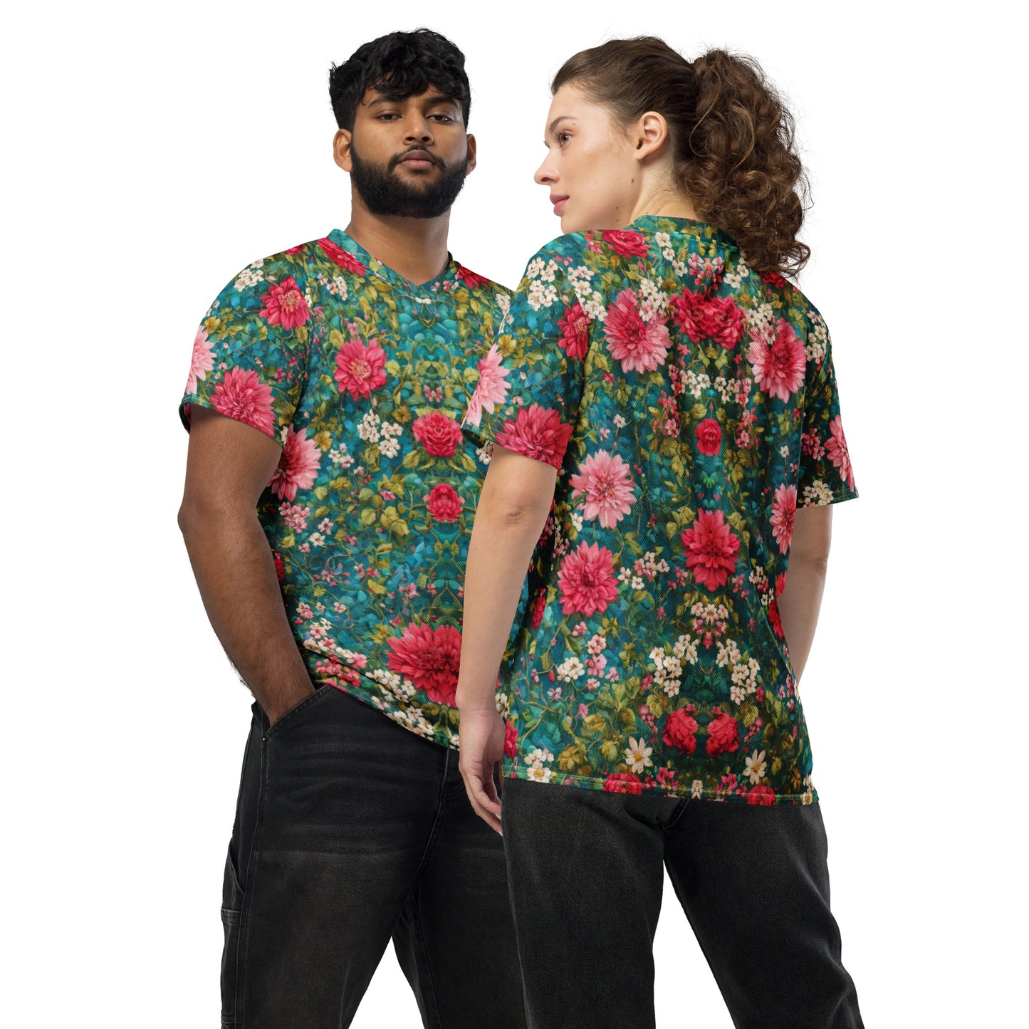 Floral Recycled unisex sports jersey