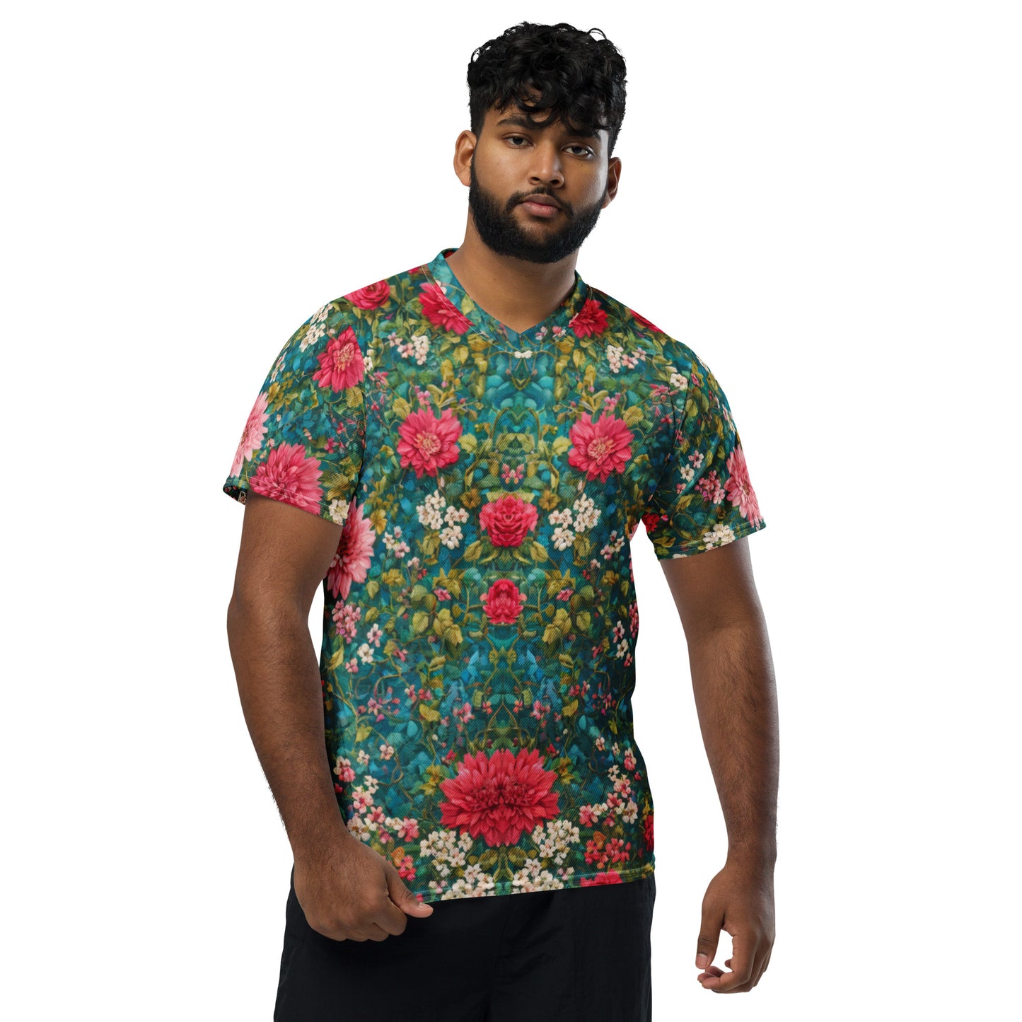 Floral Recycled unisex sports jersey