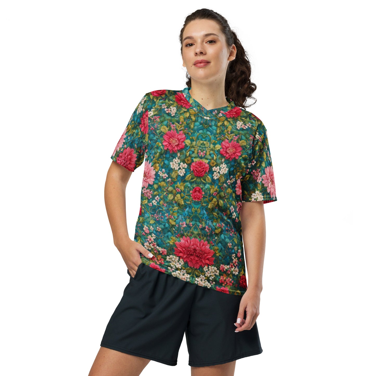 Floral Recycled unisex sports jersey