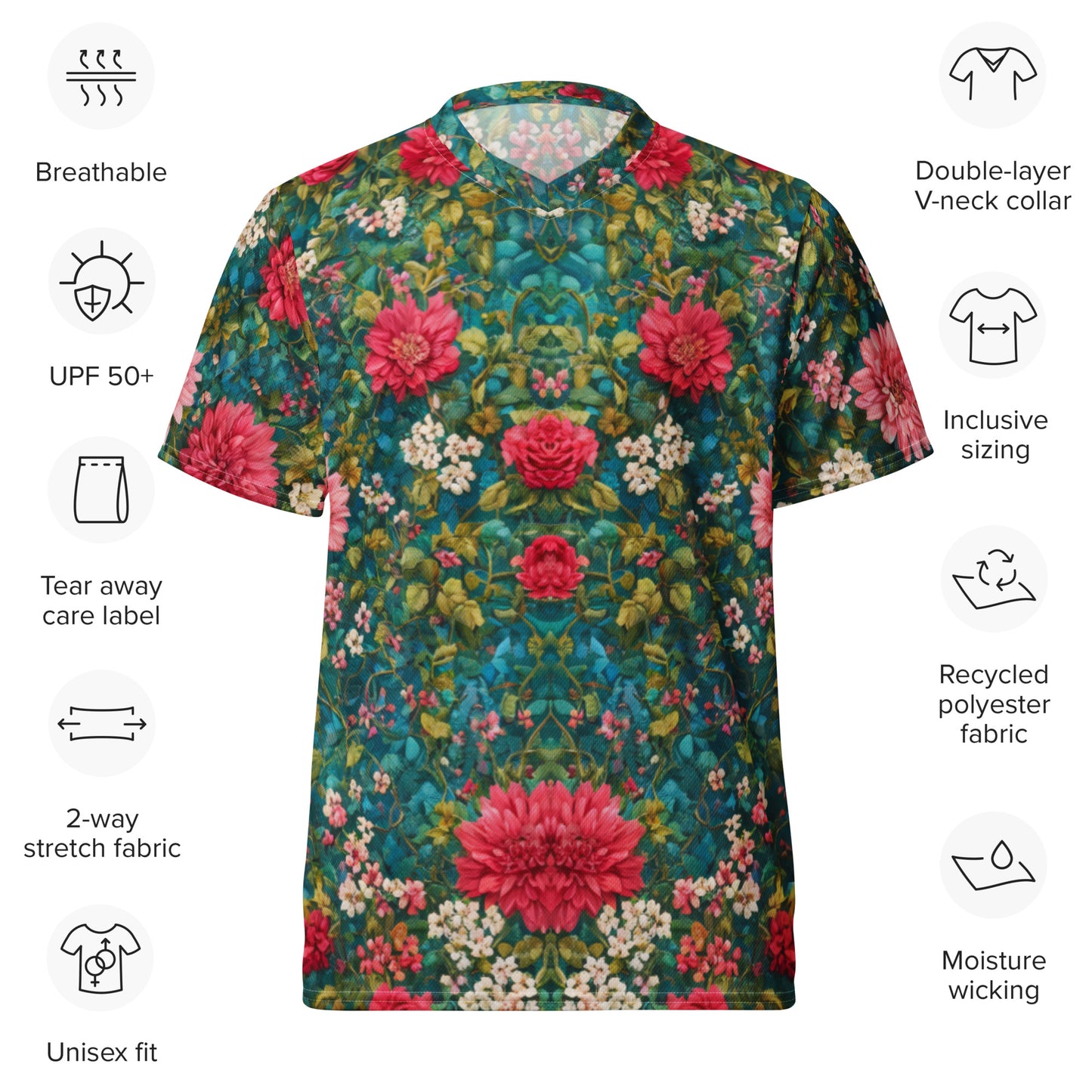 Floral Recycled unisex sports jersey