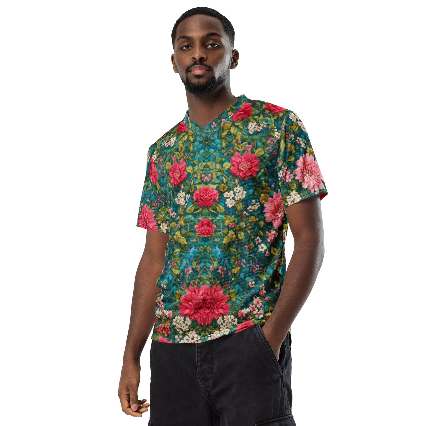 Floral Recycled unisex sports jersey