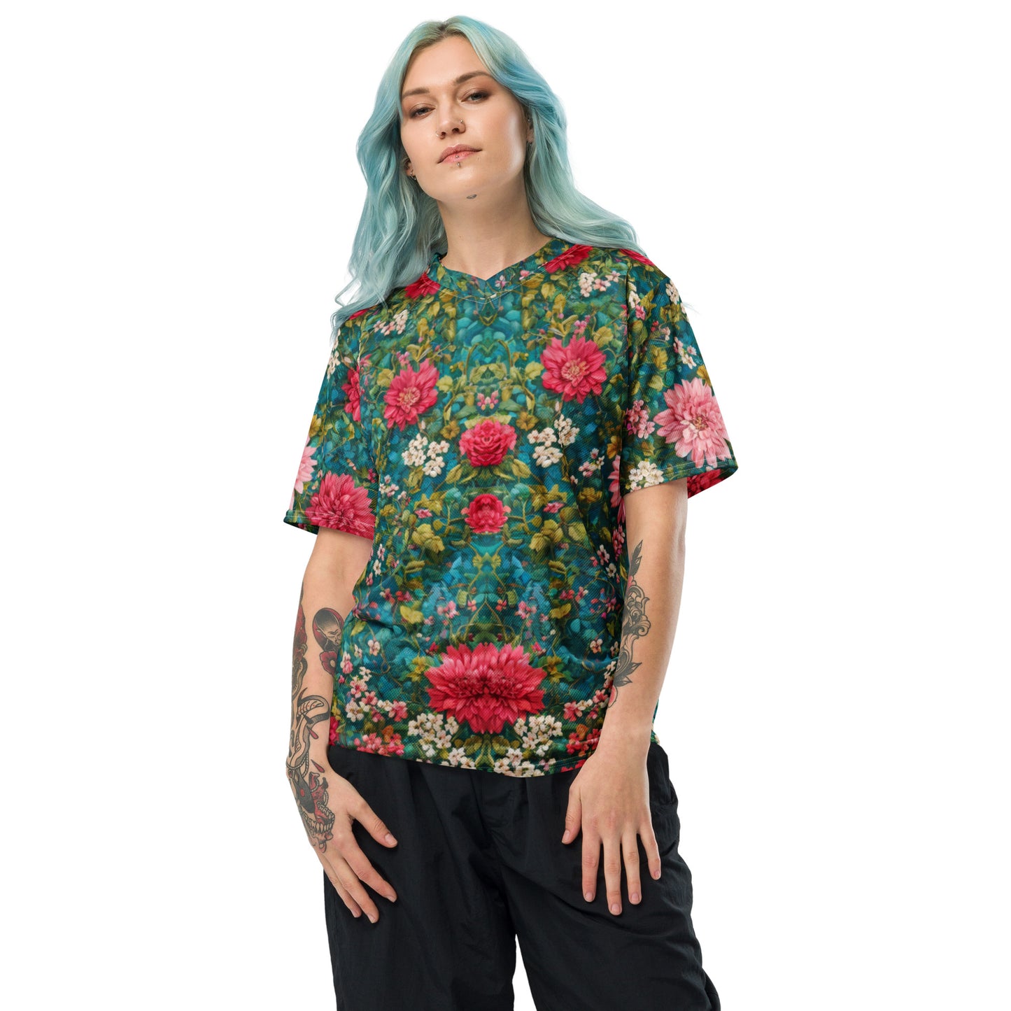 Floral Recycled unisex sports jersey