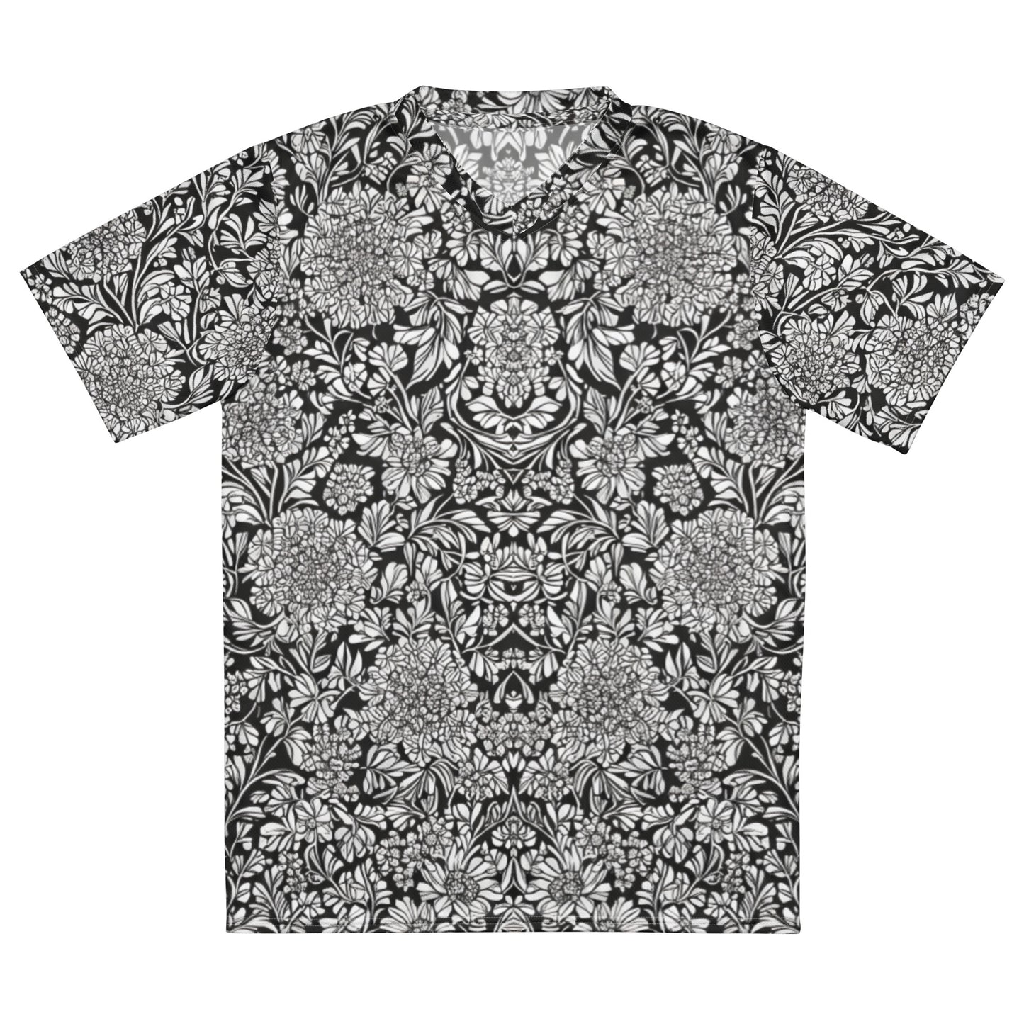 Monochrome Floral Recycled unisex sports jersey