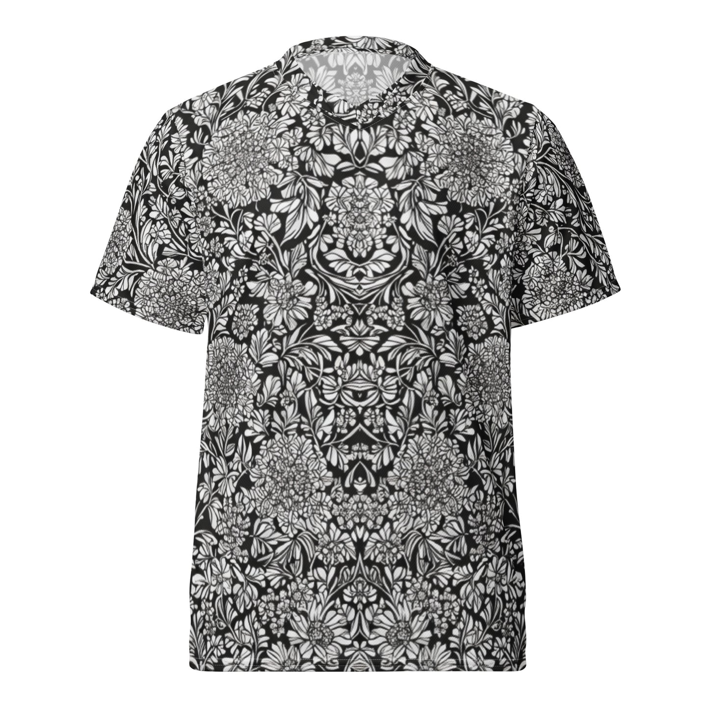 Monochrome Floral Recycled unisex sports jersey