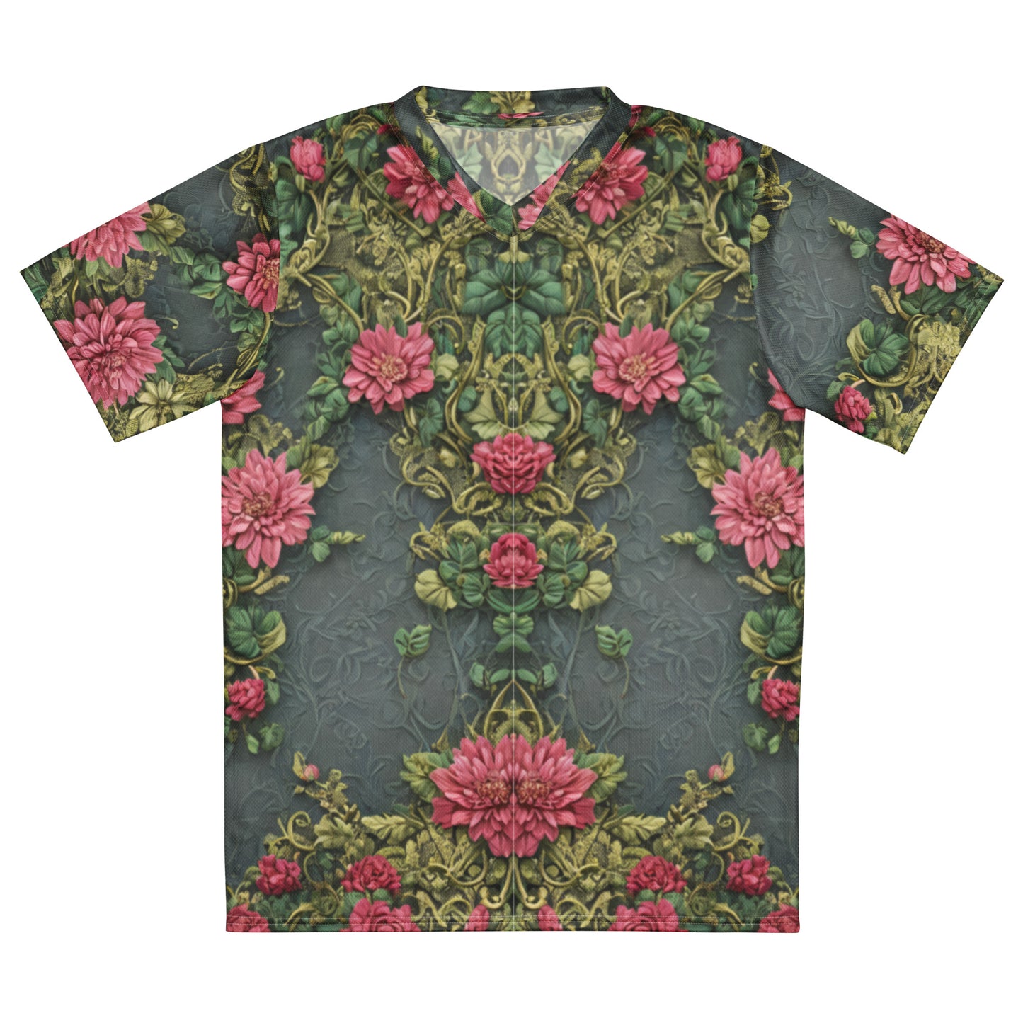 Vintage Floral Recycled unisex sports jersey