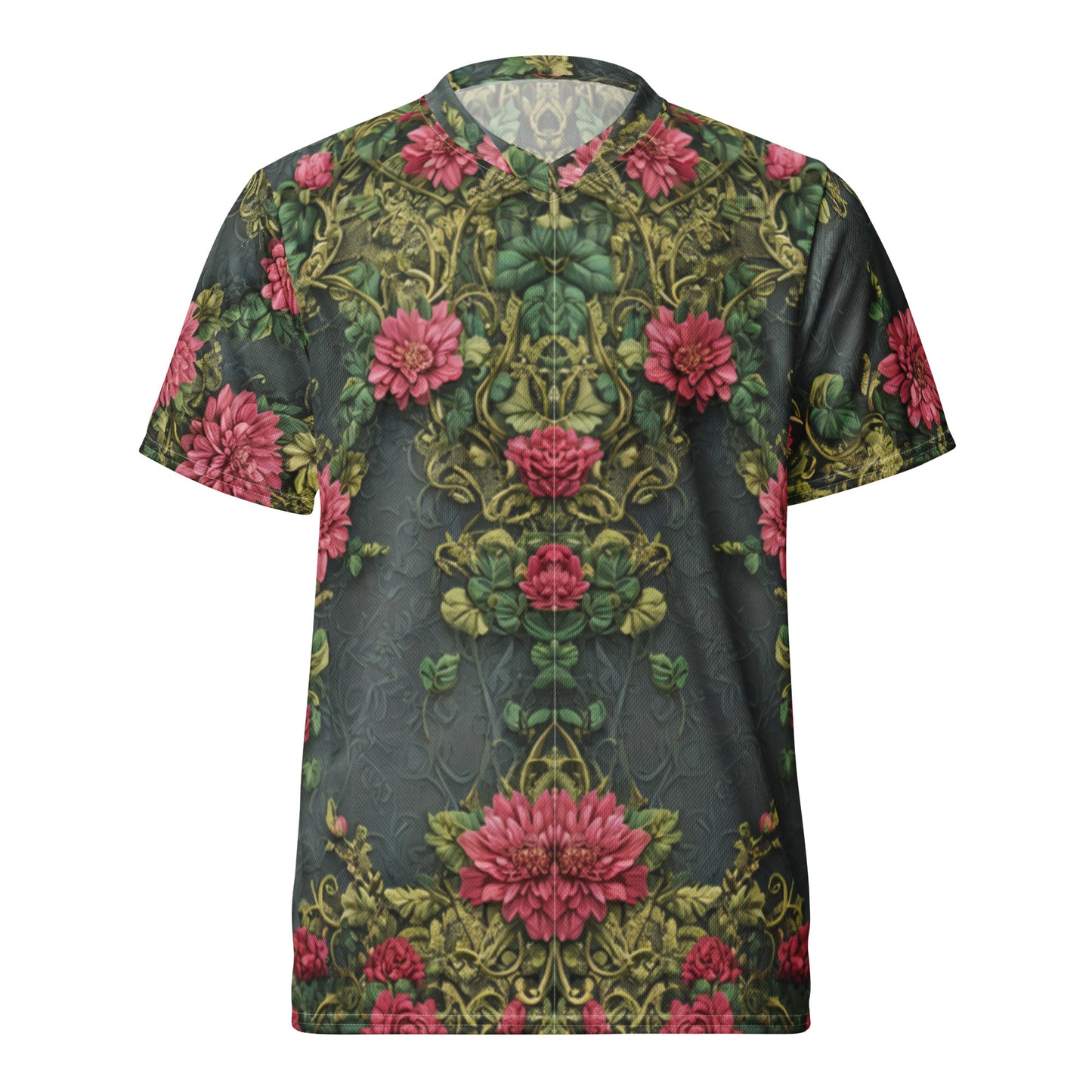 Vintage Floral Recycled unisex sports jersey